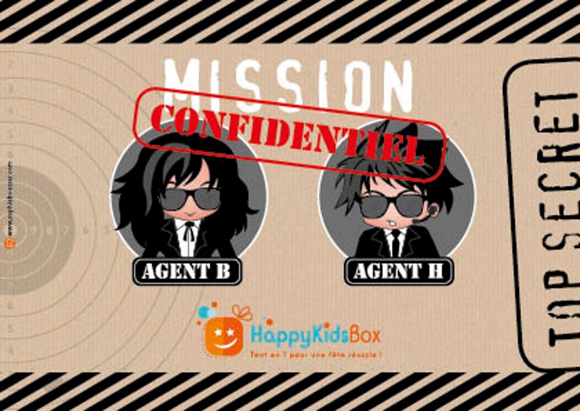 Carte agent secret à remplir - Activité anniversaire agent secret