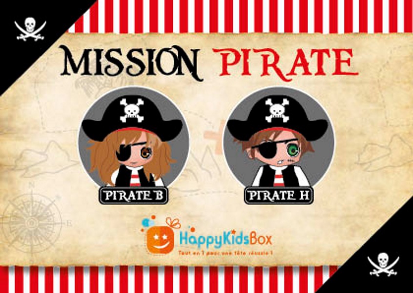 Cartes d'invitation - Pirate enfant - lot de 6